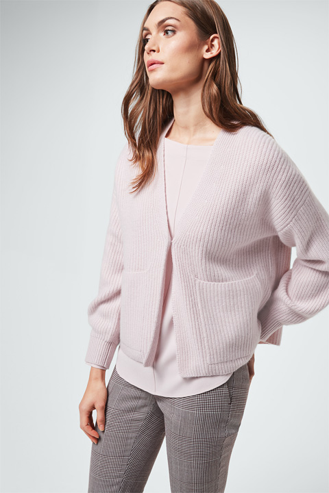 Cashmere-Cardigan in Rosé