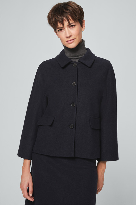 Woll-Kurzblazer in Navy