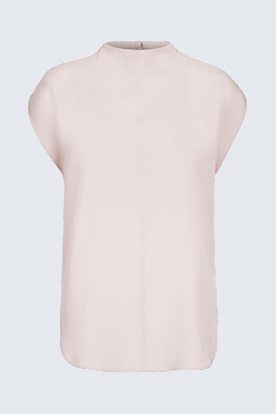 Seiden-Cady-Bluse in Puder-Rosé