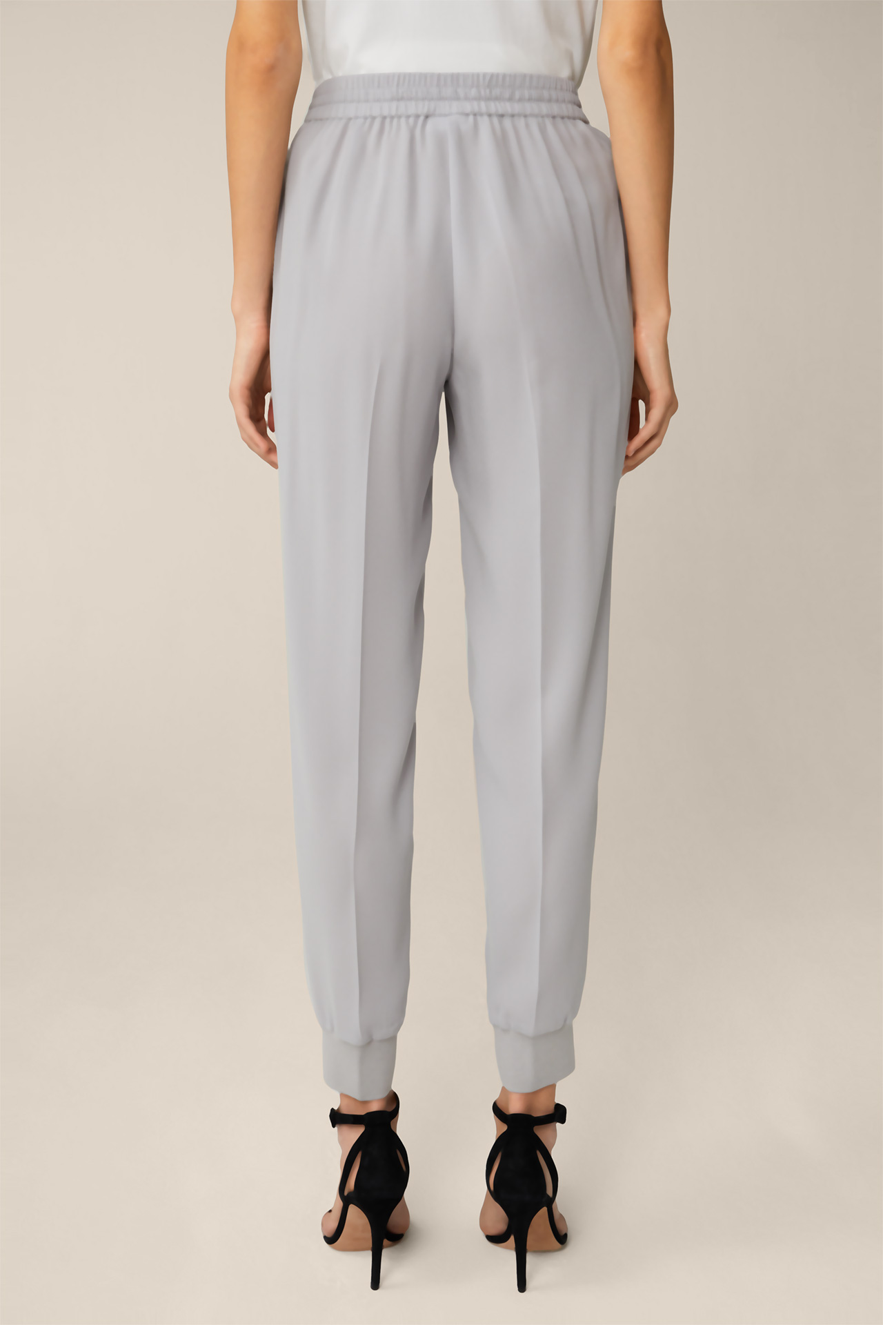 Jogger-style Crêpe Trousers in Grey