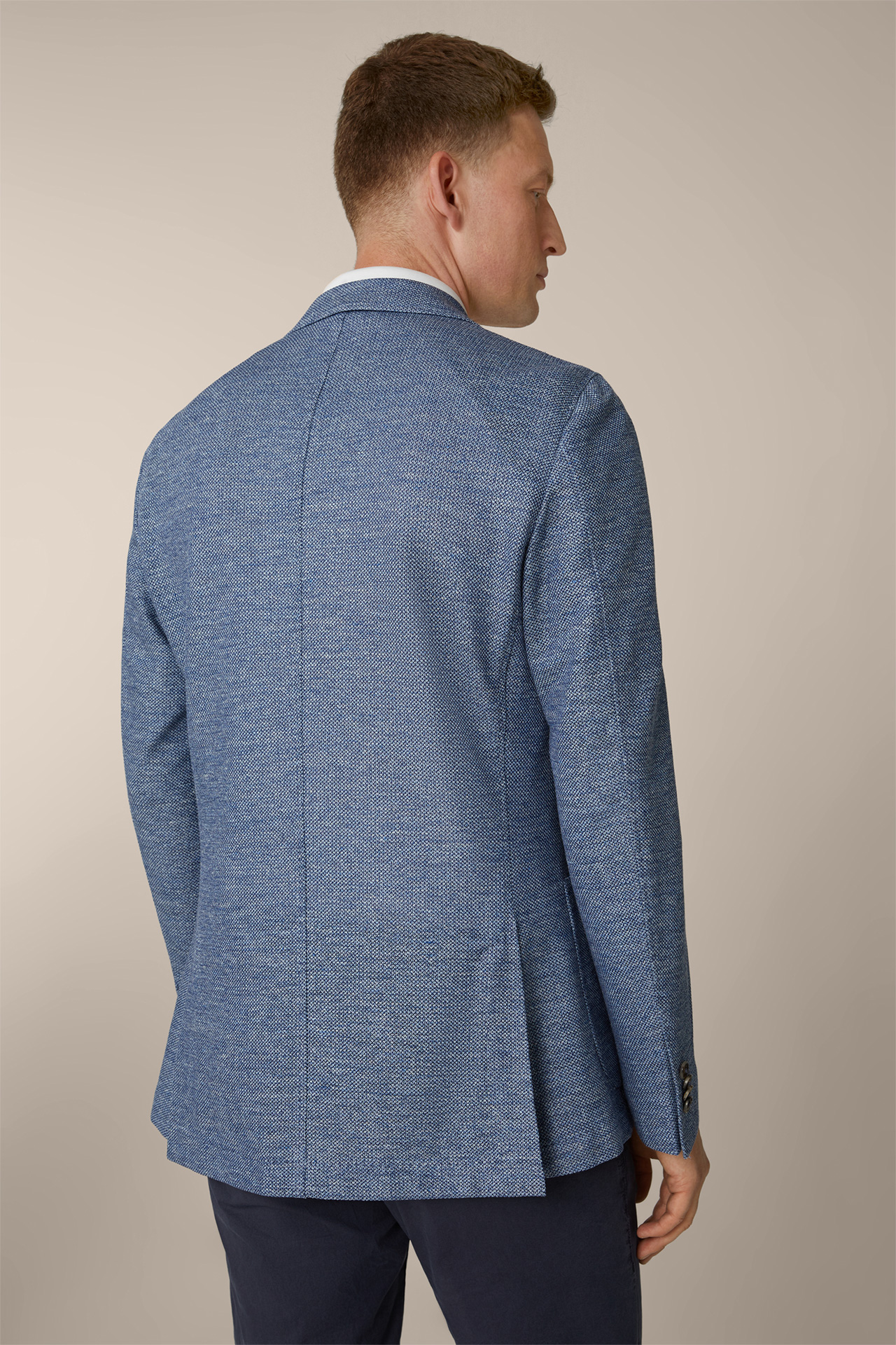 Giro Linen Mix Jacket in Blue Marl, textured