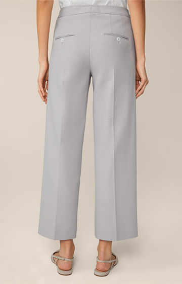 Panama-weave Stretch Cotton Culottes in Grey