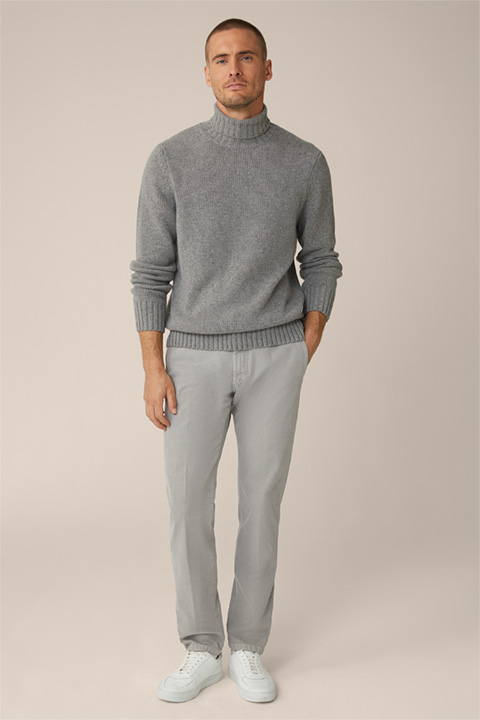 Textured Cino Cotton Chinos in Grey