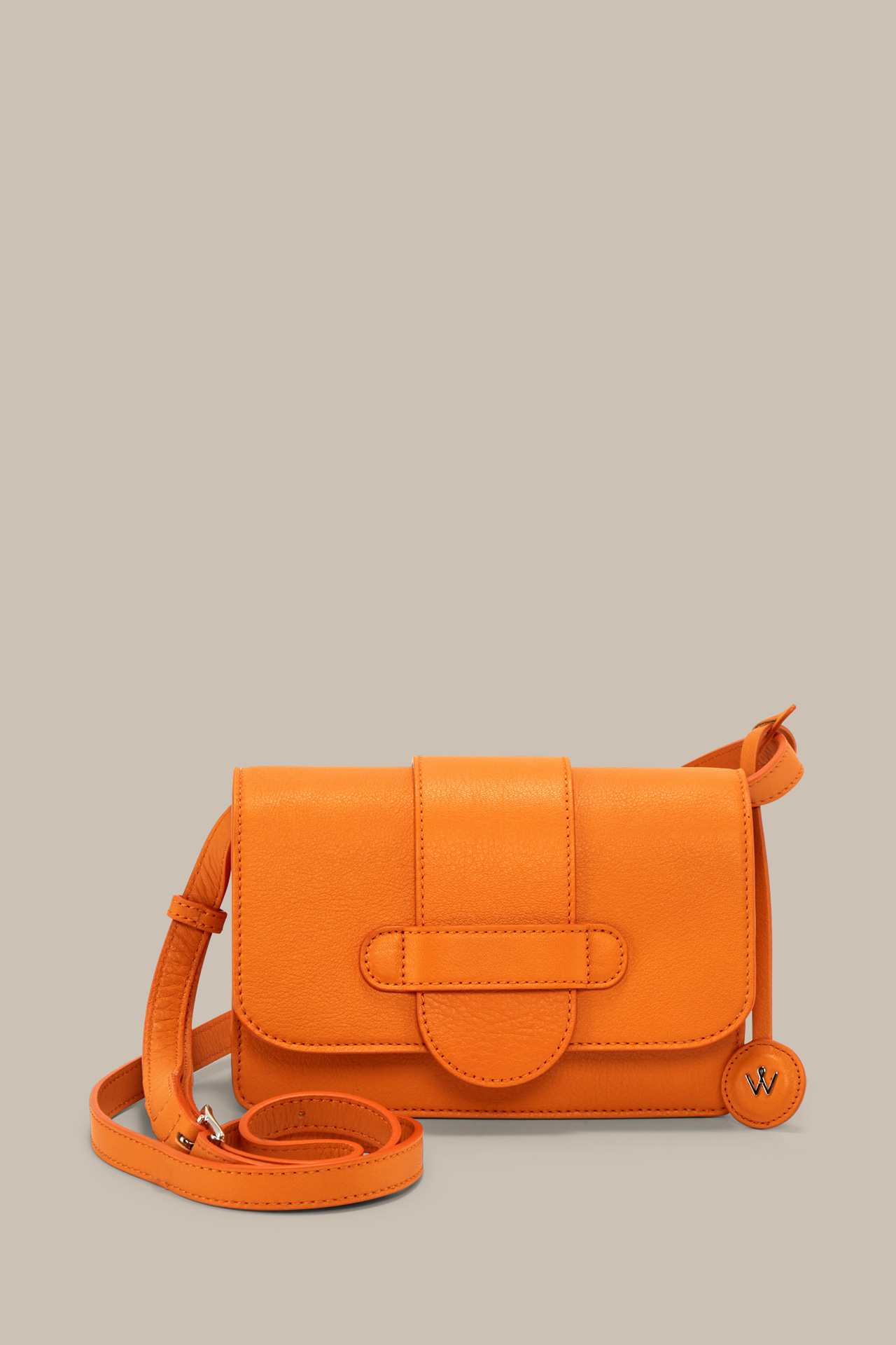 Crossbody Bag in Nappa Leather in Orange