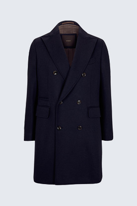 Double-Jersey-Doppelreiher-Mantel Cantro in Navy