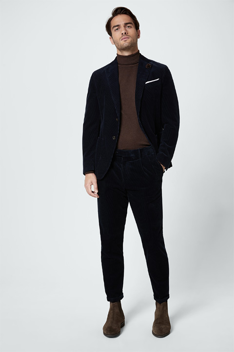 Cord-Baukasten-Anzug Giro Sapo in Navy