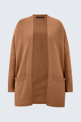 Cashmere-Cardigan in Cognac