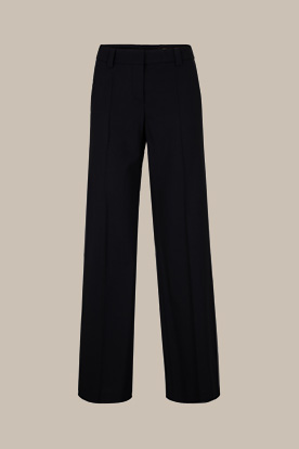 Virgin Wool Stretch Suit Trousers in Navy