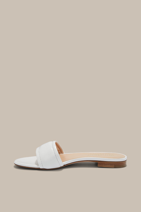 Lamb Nappa Leather Slides by Unützer in Off-white