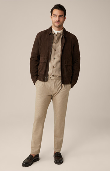 Cashmere-Mix-Shirtjacket Oslo in Beige