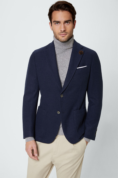 Schurwoll-Sakko Giro in Navy