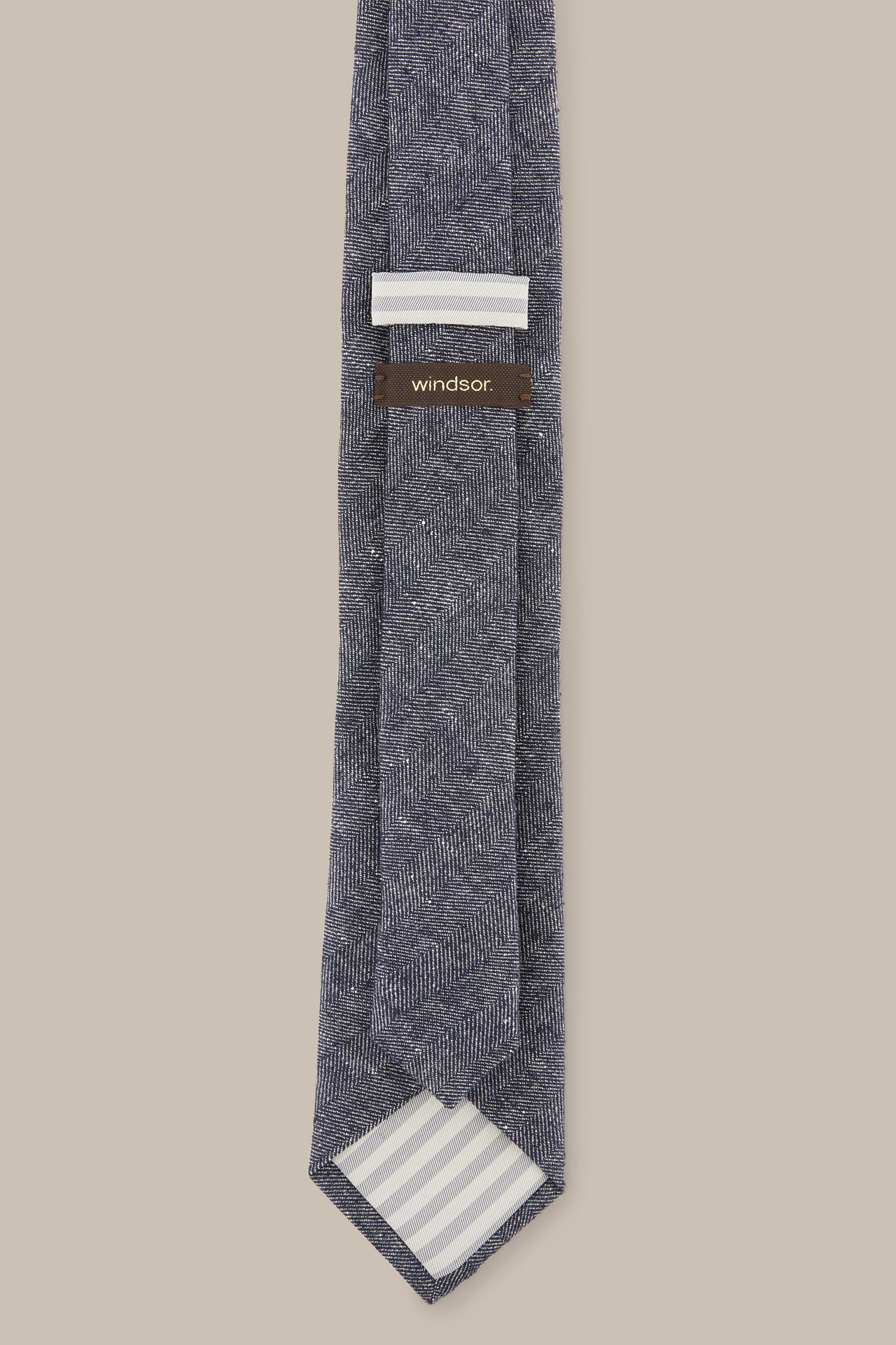 Seiden-Krawatte mit Leinen in Denim Blue