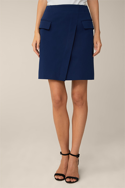 Cotton Gabardine Mini Skirt in Blue