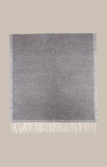 Virgin Wool Cashmere Scarf in Mottled Grey