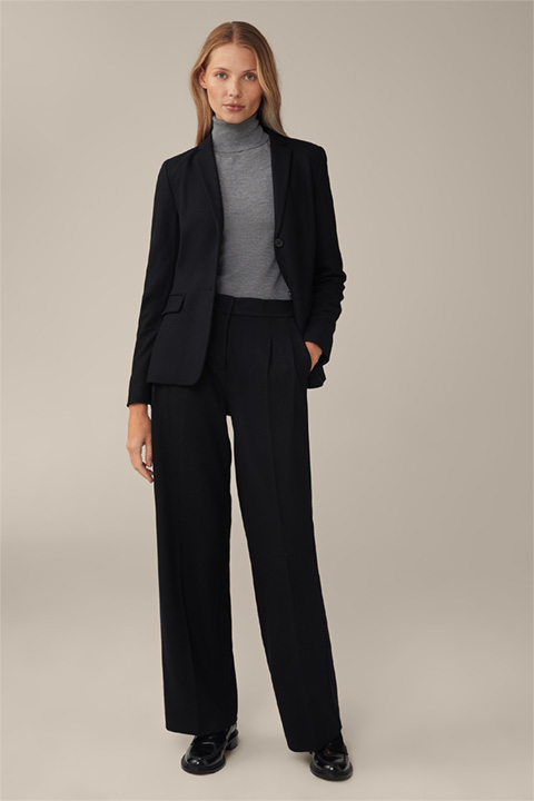 Wool Jersey Marlene Trousers in Black