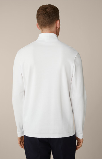 T-shirt à col roulé en coton Frido, en blanc