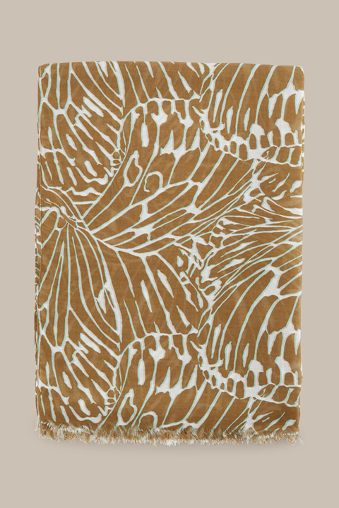 Print-Schal aus Modal in Oliv-Mintgrün-Ecru gemustert