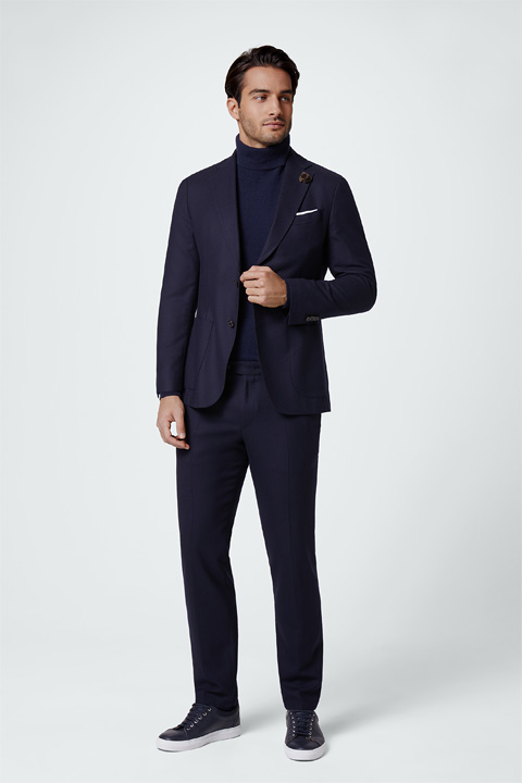 Travel Jersey-Flanell Baukasten-Anzug in Navy