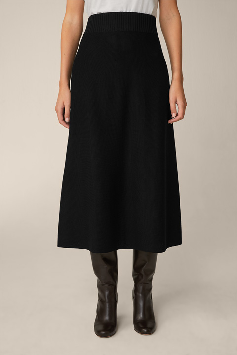 Full Milano Knitted Skirt in Black