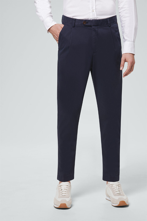 Baumwoll-Stretch-Chino Fiano in Navy