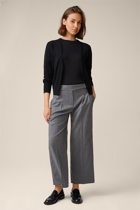 Flannel Culottes in Mottled Grey