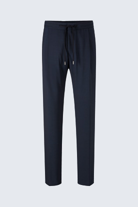 Joggpant Fero aus Schurwoll-Stretch in Navy