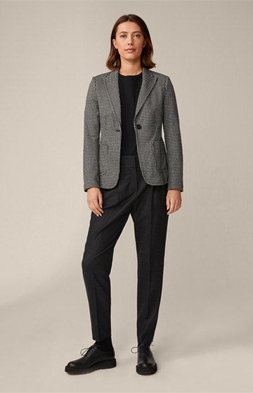 Jersey Blazer in a Black and Grey Pattern