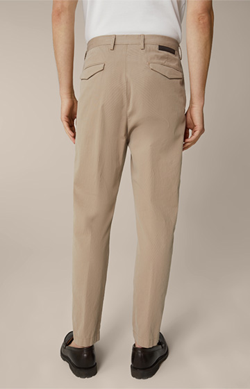Pantalon à pinces en coton mélangé Flero, en gris-beige